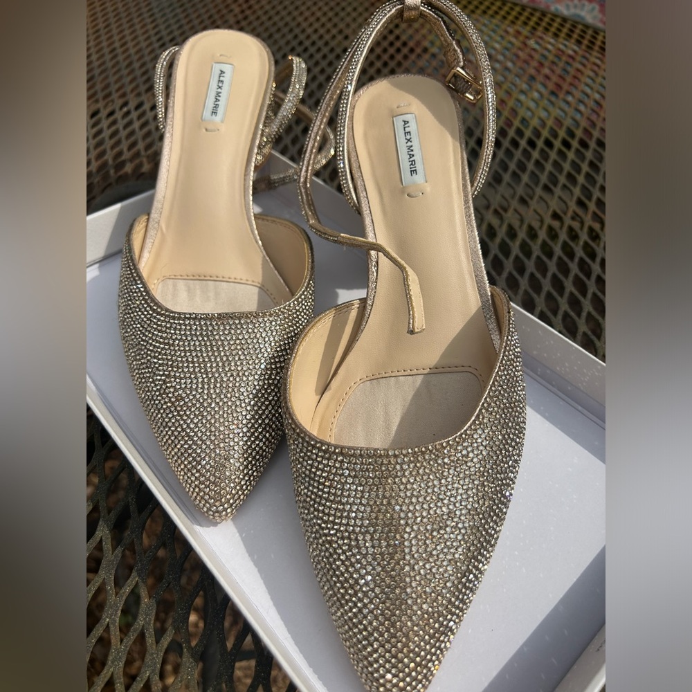 Alex Marie Rhinestone Block Heel 8